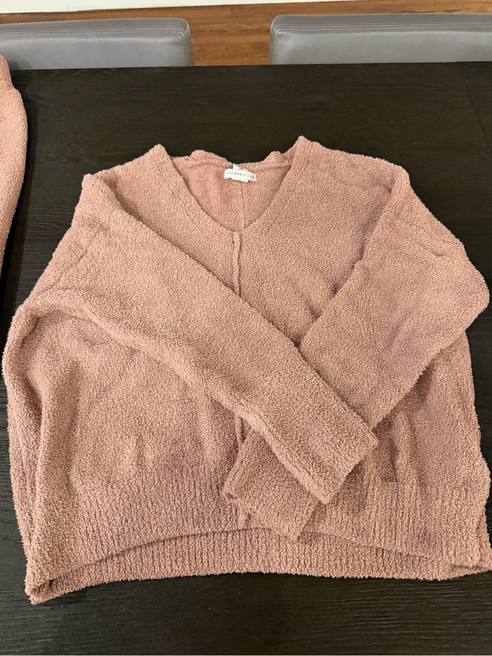 Sincerely Jules Blush Pink Cozy Knit Sweater and Wide Leg Pants Set - Picture 2 of 4